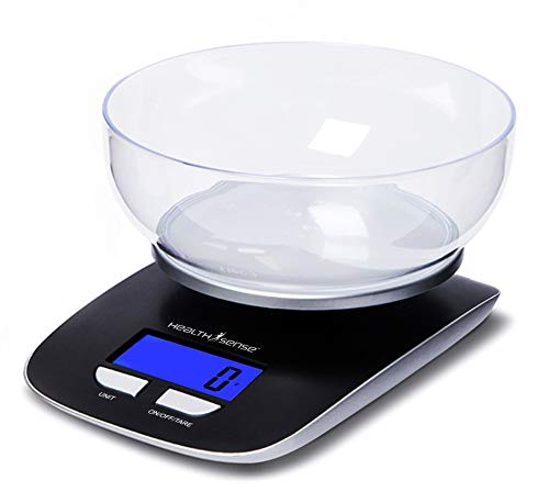 HealthSense Chef-Mate KS33 digital kitchen weighing scale with bowl