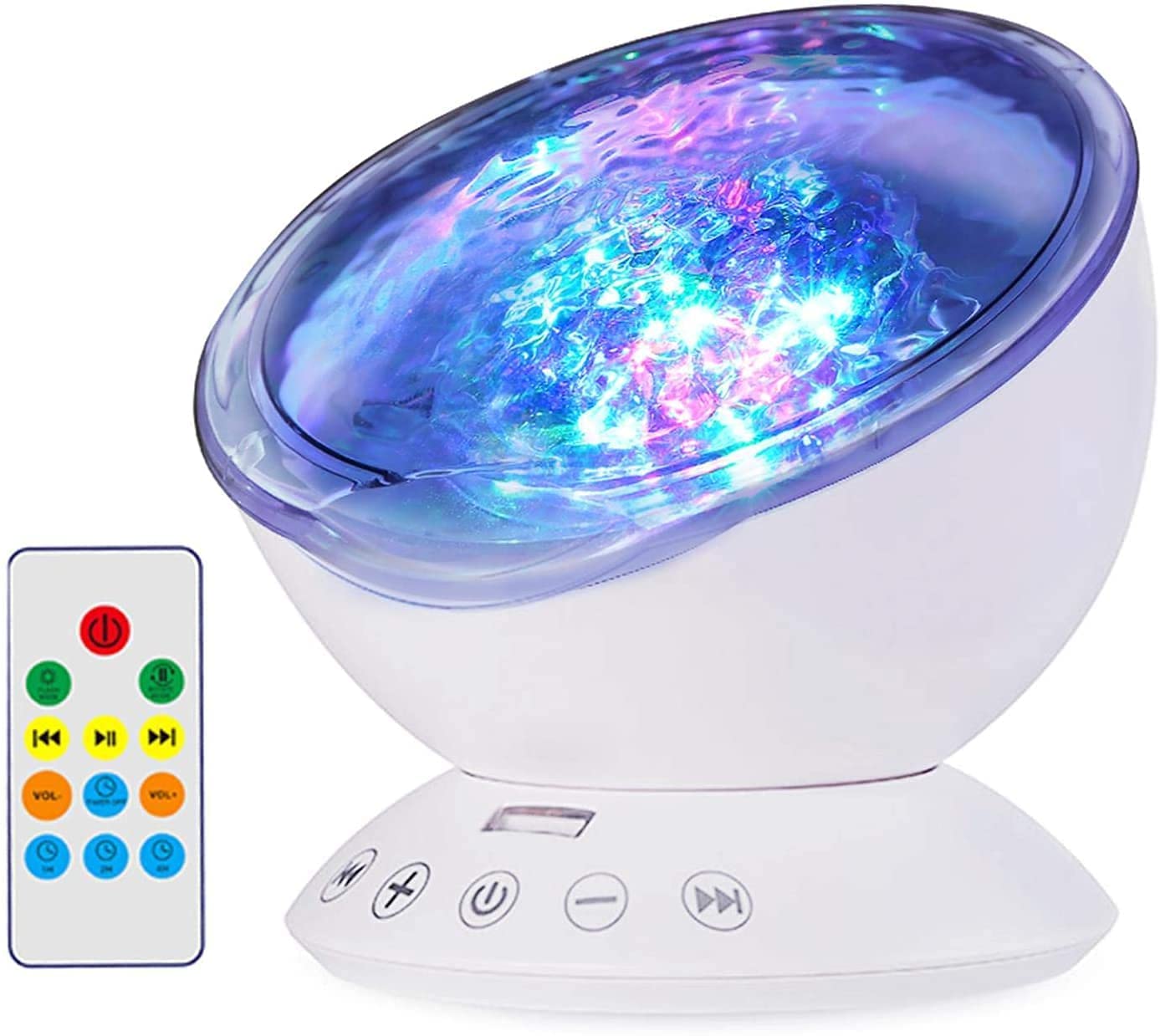 Ocean wave night light projector with remote control