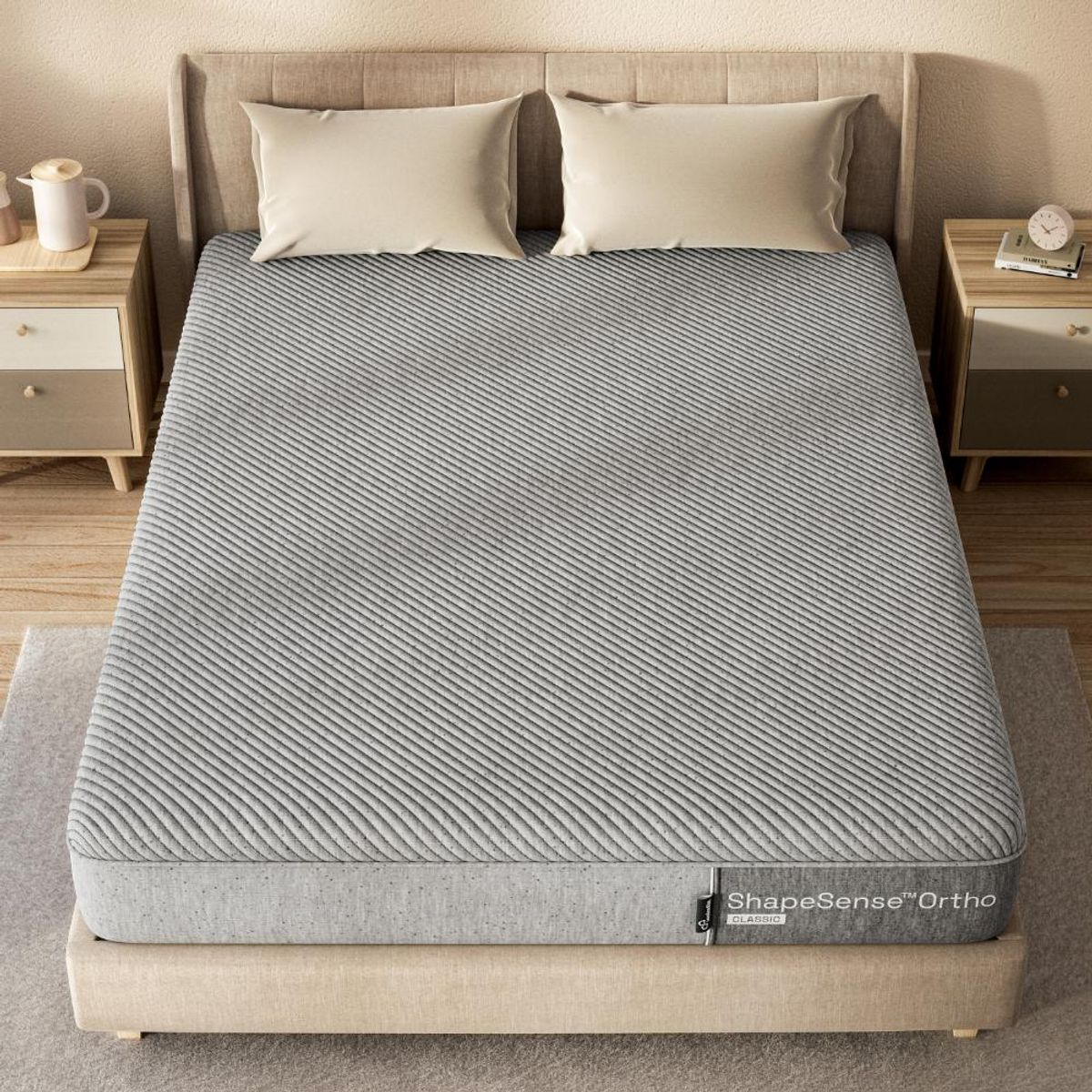 Wakefit ShapeSense Ortho Classic memory foam mattress on a bed